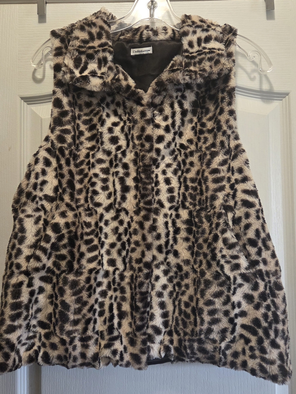 Croft & Barrow Faux Fur Leopard Print Vest